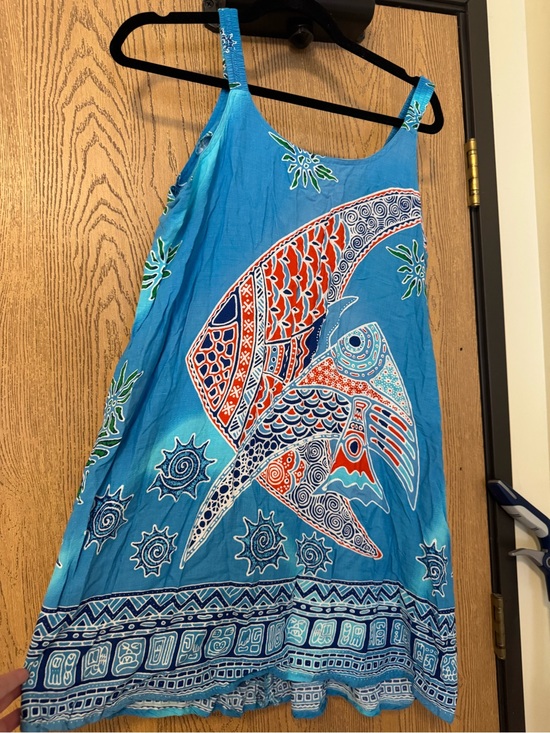 Caribbean Dresses & Skirts - Caribbean Blue and Navy Geometric Print Dress